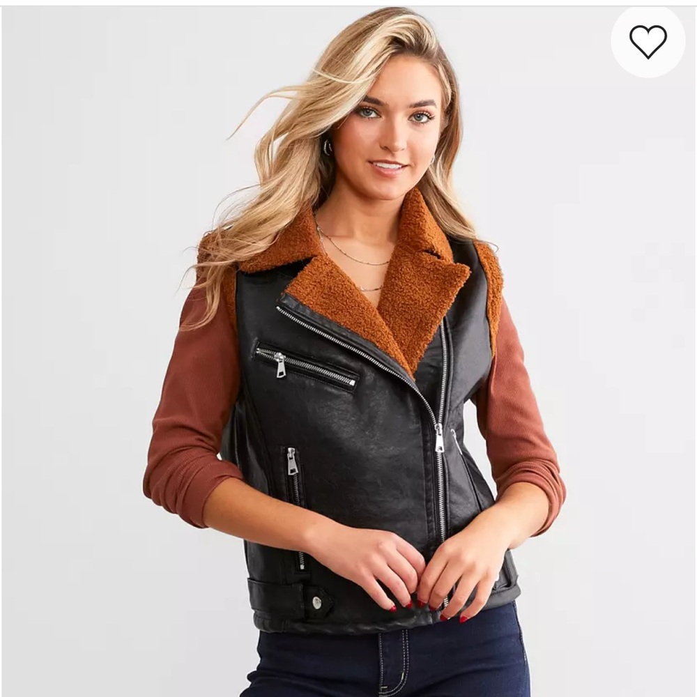 Women's Black and Brown Vest SHERPA